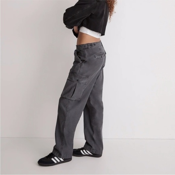 Madewell Garment-Dyed Low-Slung Baggy Straight Cargo Pants Size 24 - Picture 4 of 11